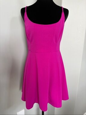 Jump Bright Pink Spaghetti Strap Skater Dress